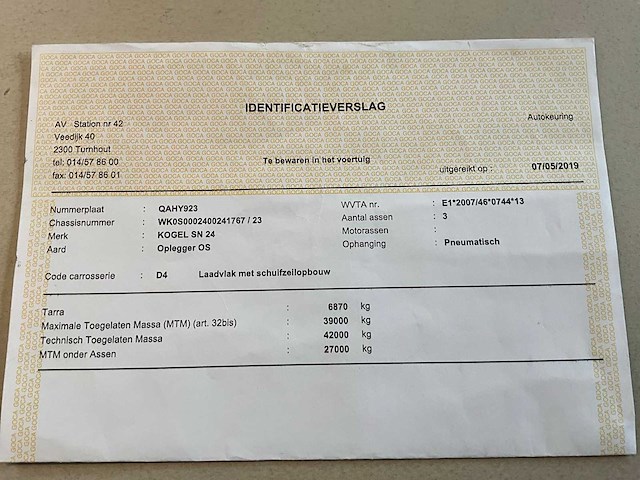 2019 kögel sn 24 schuifzeiloplegger - afbeelding 17 van  21