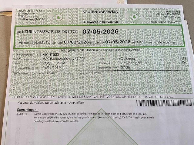 2019 kögel sn 24 schuifzeiloplegger - afbeelding 21 van  21