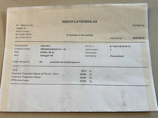 2019 kögel sn 24 schuifzeiloplegger - afbeelding 19 van  29