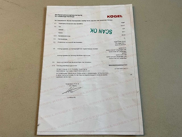 2019 kögel sn 24 schuifzeiloplegger - afbeelding 20 van  29