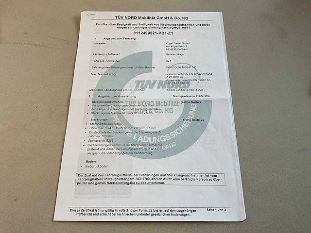 2019 kögel sn 24 schuifzeiloplegger - afbeelding 22 van  29