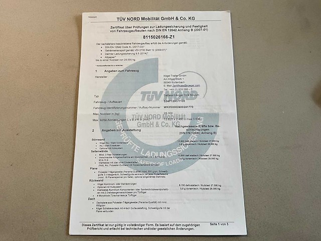 2019 kögel sn 24 schuifzeiloplegger - afbeelding 18 van  21