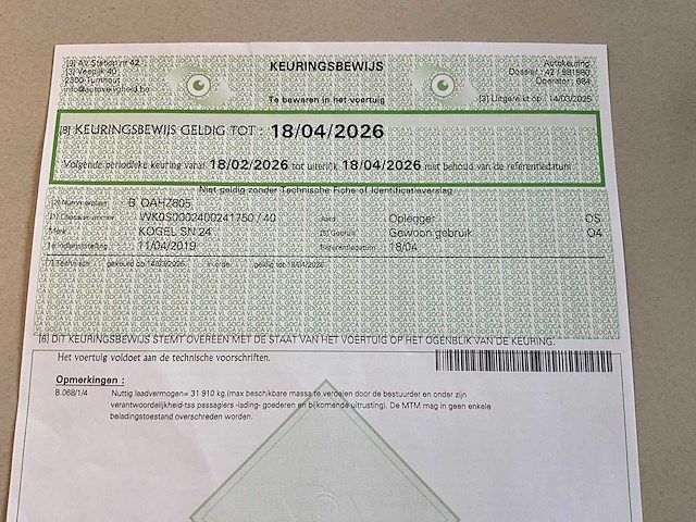 2019 kögel sn 24 schuifzeiloplegger - afbeelding 3 van  7