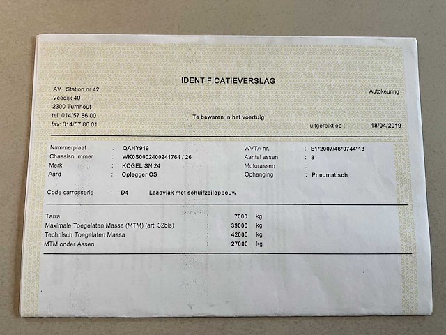 2019 kögel sn 24 schuifzeiloplegger - afbeelding 17 van  27