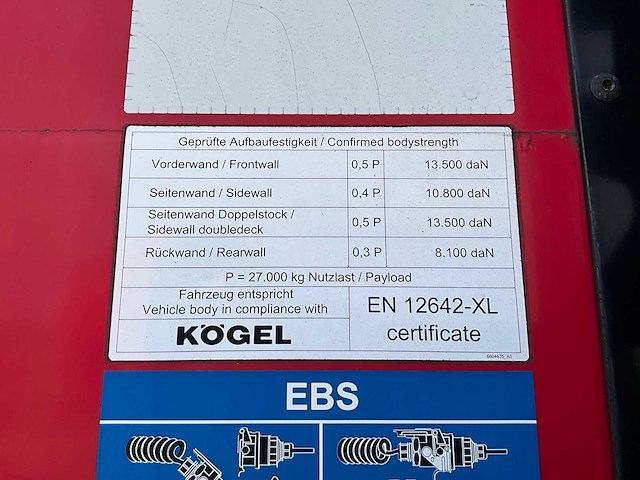 2019 kögel sn 24 schuifzeiloplegger - afbeelding 12 van  30