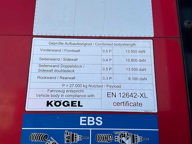 2019 kögel sn 24 schuifzeiloplegger - afbeelding 12 van  30