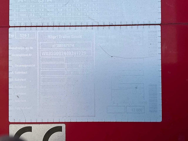 2019 kögel sn 24 schuifzeiloplegger - afbeelding 14 van  30