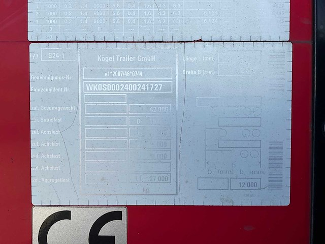 2019 kögel sn 24 schuifzeiloplegger - afbeelding 19 van  29