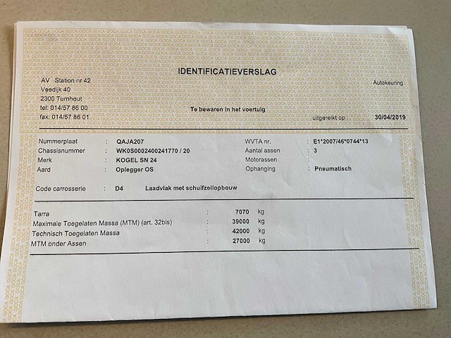 2019 kögel sn 24 schuifzeiloplegger - afbeelding 19 van  27