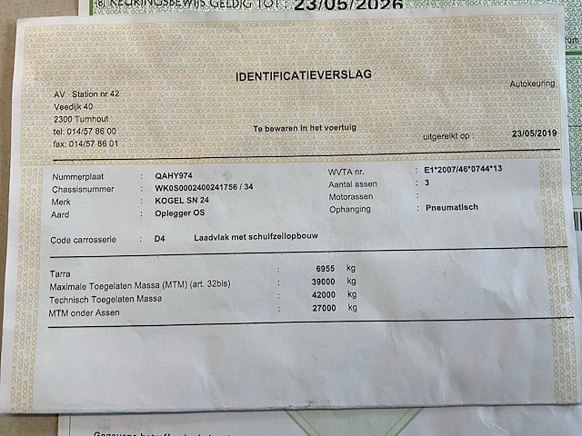 2019 kögel sn 24 schuifzeiloplegger - afbeelding 9 van  27