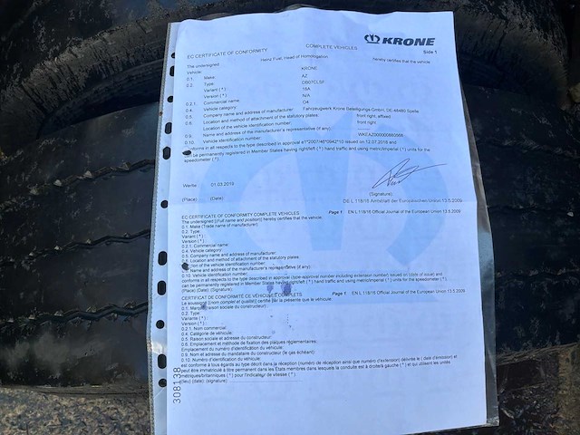 2019 krone az oplegger met container - afbeelding 20 van  29