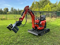 2019 kubota u10-3 minigraafmachine met extra hydraulische leiding, sorteergrijper en 3 bakken