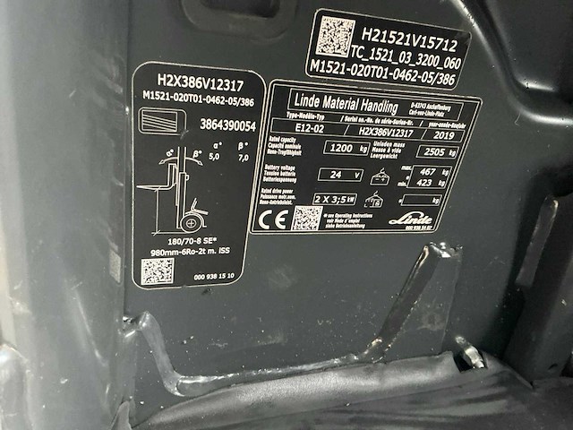 2019 linde e12 evo vorkheftruck - afbeelding 58 van  62