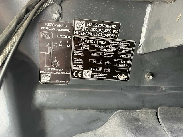 2019 linde e25-01 vorkheftruck - afbeelding 96 van  98