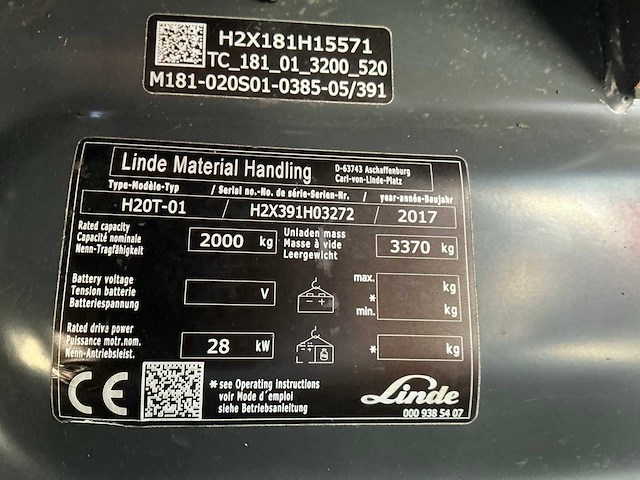 2019 linde h20t vorkheftruck - afbeelding 1 van  1