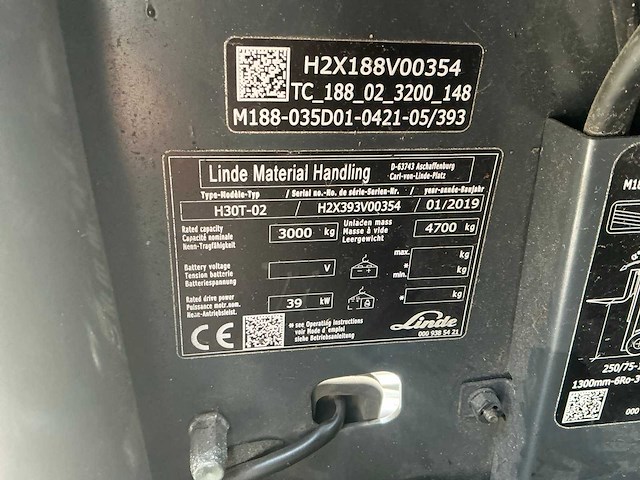 2019 linde h30t-02 vorkheftruck - afbeelding 15 van  44