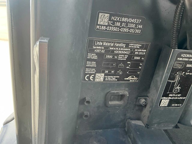 2019 linde h35t vorkheftruck - afbeelding 63 van  87