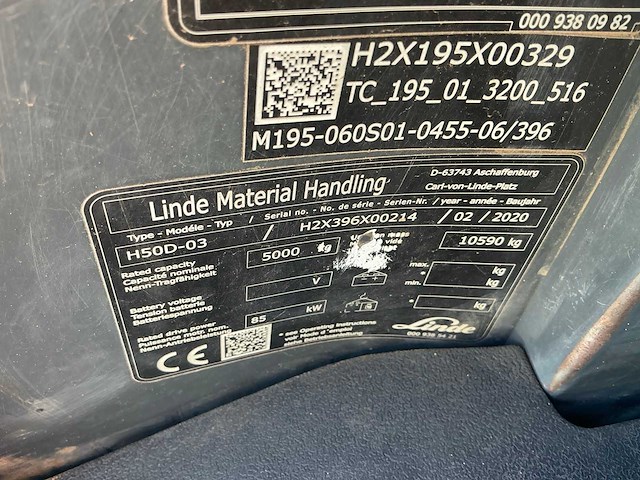 2019 linde h50d-03 vorkheftruck - afbeelding 1 van  1