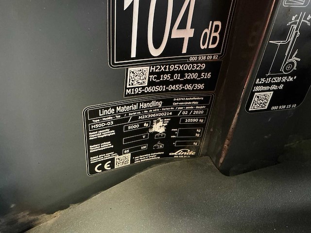 2019 linde h50d-03 vorkheftruck - afbeelding 8 van  24