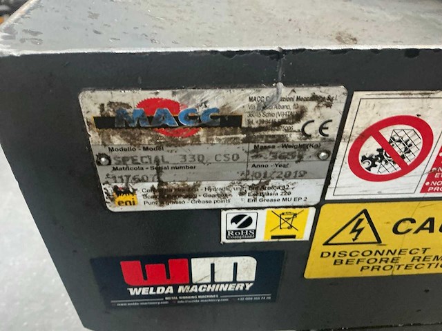 2019 macc special 330 cso metalen horizontale bandzaagmachine - afbeelding 15 van  15