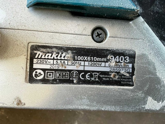 2019 makita 9403 bandschuurmachine - afbeelding 3 van  4