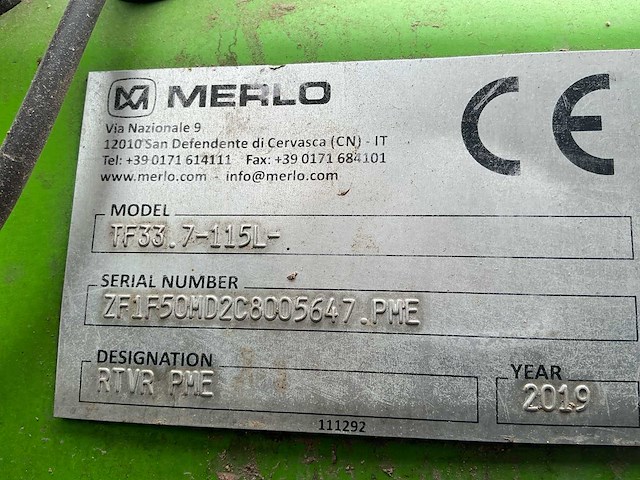 2019 merlo tf33.7-115l overige transportvoertuigen - afbeelding 22 van  34