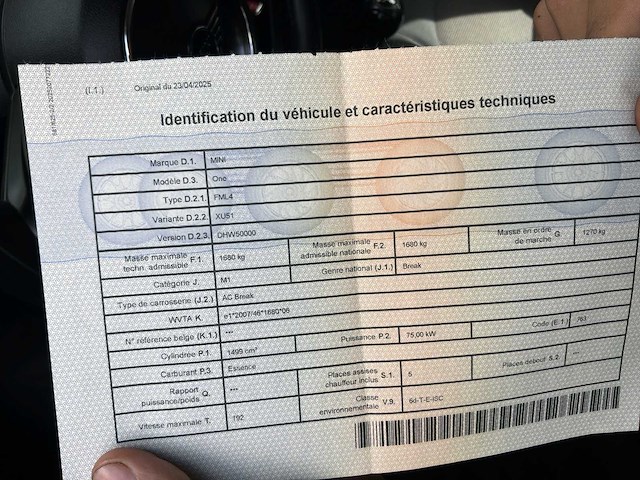 2019 mini one car 1,5 benzine 102 pk – 2019 – 92.764 km – handgeschakeld – belgische documenten - afbeelding 6 van  17
