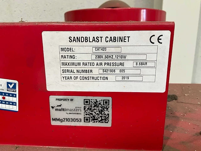 2019 mwtools cat420 straalcabine - afbeelding 10 van  11