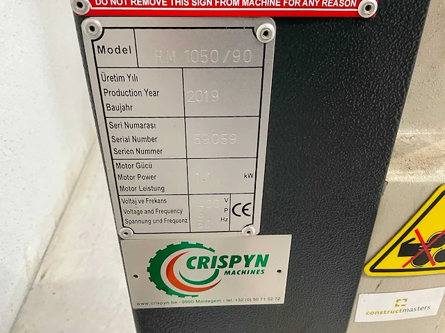 2019 rm 1050/90 plaatwals - afbeelding 4 van  12