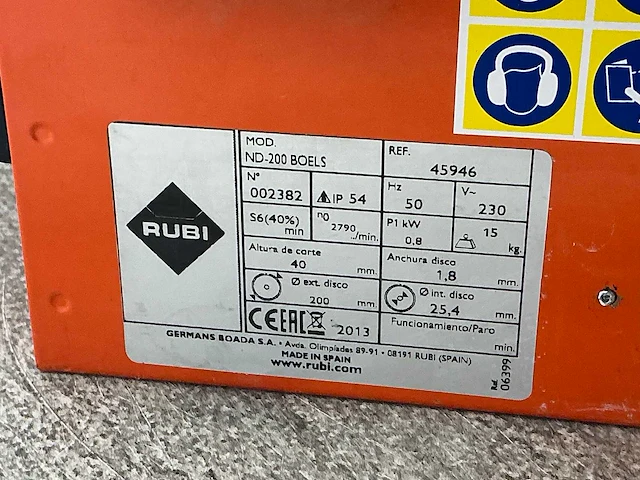 2019 rubi nd-200 tegelzaag 400mm - afbeelding 4 van  5