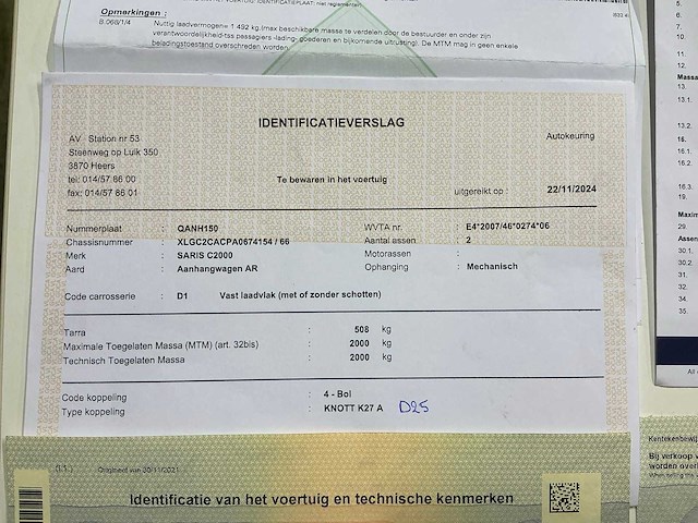 2019 saris c2000 400 x 200 cm aanhangwagen - afbeelding 15 van  24