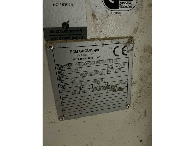2019 scm nova si400ep paneelcirkelzaagmachine - afbeelding 12 van  12