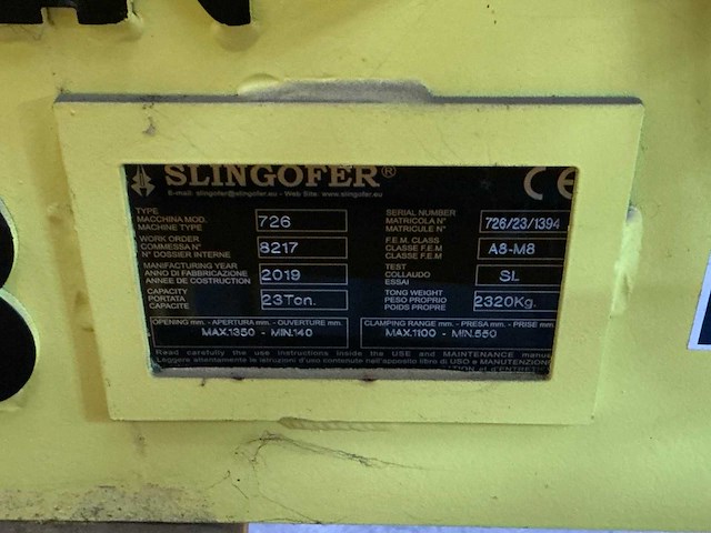 2019 slingofer 726 spoelgrijper met standaard - afbeelding 6 van  6