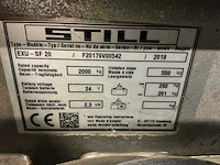 2019 still exu-sf 20 elektrische palletwagen - afbeelding 4 van  40