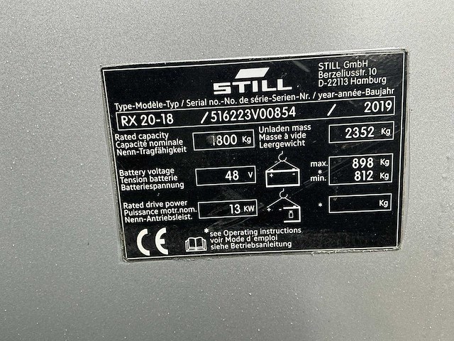 2019 still rx20-18 vorkheftruck - afbeelding 10 van  17