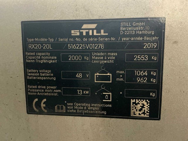2019 still rx20-20l vorkheftruck - afbeelding 34 van  41
