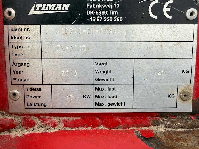 2019 timan fm-1000 - afbeelding 7 van  22