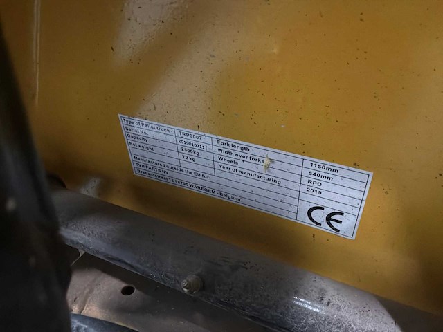 2019 total source trp0007 hand hydraulische palletwagen - afbeelding 5 van  5