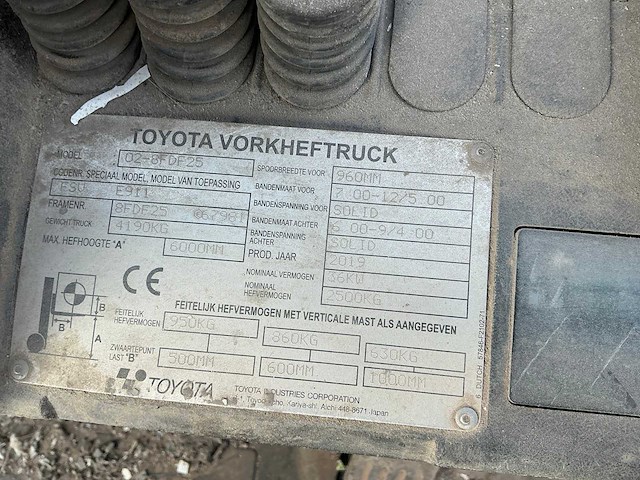 2019 toyota tonero 25 vorkheftruck - afbeelding 3 van  11