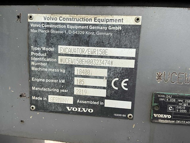 2019 volvo ewr150e banden graafmachine - afbeelding 11 van  24