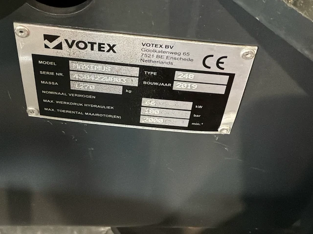2019 votex maximus 240 klepelmaaier - afbeelding 3 van  11