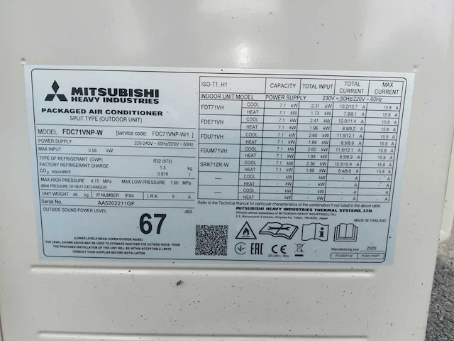2020 - mitsubishi - split type outdoor - airconditioning - afbeelding 2 van  4