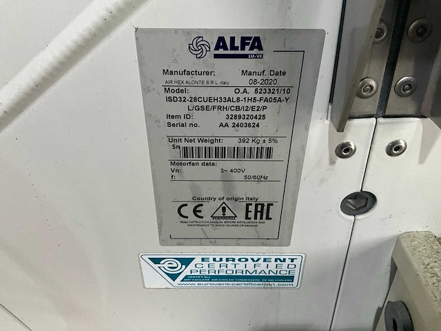 2020 alfa lu-ve isd32-28cueh33al8-1h5-fa05a-y luchtkoeler - afbeelding 7 van  7
