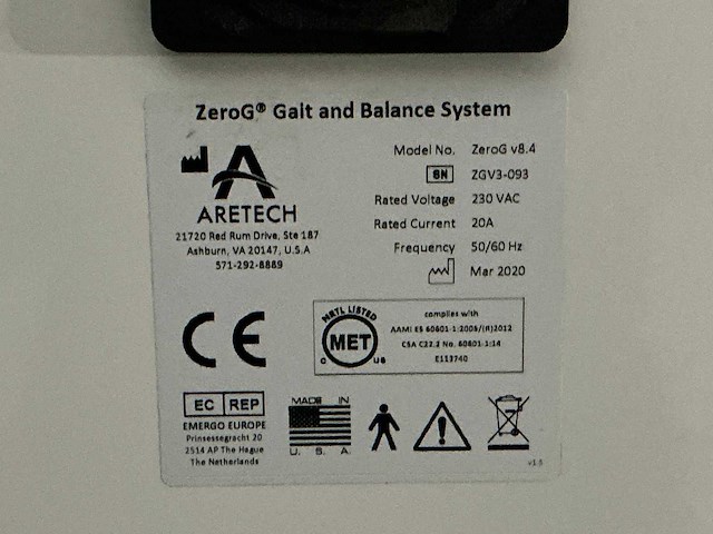 2020 aretech zerog gait and balance system - afbeelding 6 van  10