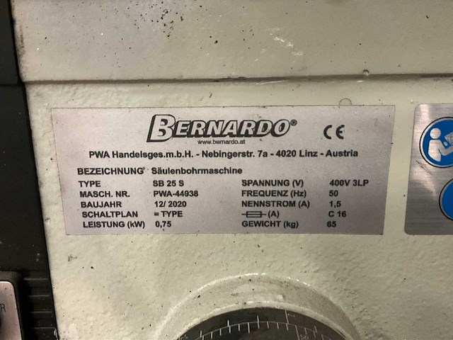 2020 bernardo sb 25 s kolomboormachine - afbeelding 6 van  7