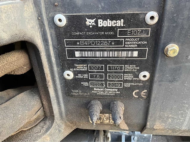 2020 bobcat e10z minigraafmachine - afbeelding 20 van  20