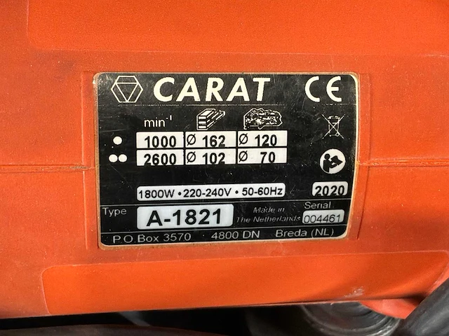 2020 carat a1821n diamantboormachine - 75mm - afbeelding 6 van  8