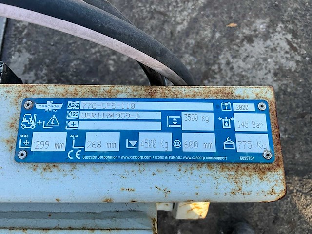 2020 cascade 77g-cfs-110 hydraulische vorkenklem (ver1171959-1) - afbeelding 9 van  9