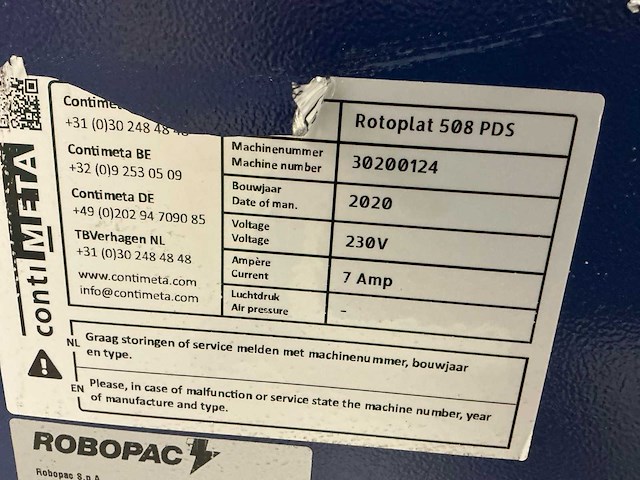 2020 contimeta rotoplat 508 robopac palletfoliewikkelaar - afbeelding 3 van  12