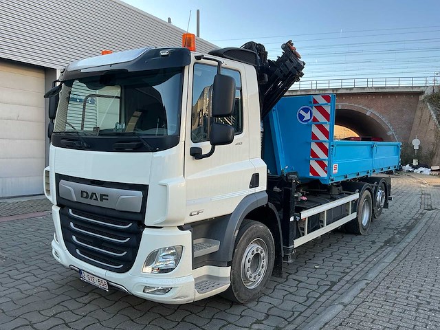 2020 daf cf 410 fan vrachtwagen + haakarm + laadkraan + container - afbeelding 1 van  72
